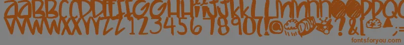 Letshaveakiki Font – Brown Fonts on Gray Background