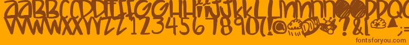 Letshaveakiki Font – Brown Fonts on Orange Background