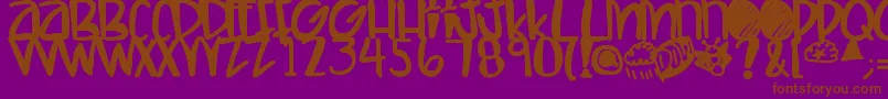 Letshaveakiki-Schriftart – Braune Schriften auf violettem Hintergrund