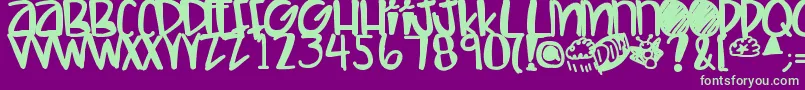 Letshaveakiki Font – Green Fonts on Purple Background