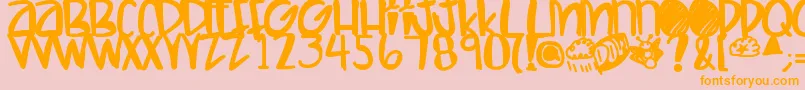 Letshaveakiki Font – Orange Fonts on Pink Background