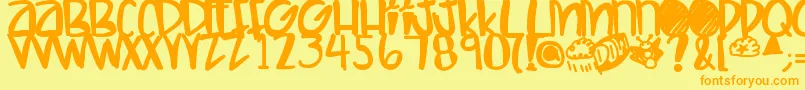 Letshaveakiki Font – Orange Fonts on Yellow Background