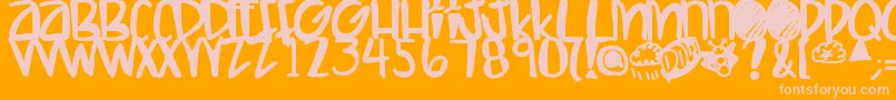 Letshaveakiki Font – Pink Fonts on Orange Background