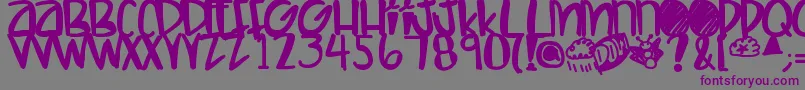 Letshaveakiki Font – Purple Fonts on Gray Background