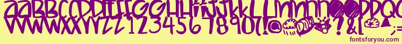 Letshaveakiki Font – Purple Fonts on Yellow Background