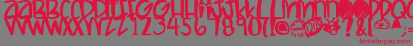Letshaveakiki Font – Red Fonts on Gray Background