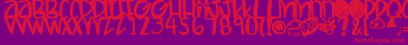 Fonte Letshaveakiki – fontes vermelhas em um fundo violeta