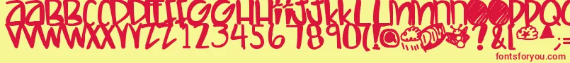 Letshaveakiki Font – Red Fonts on Yellow Background