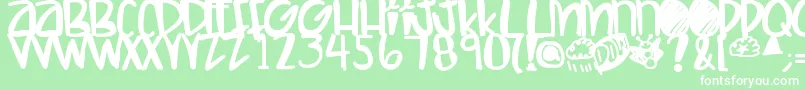 Letshaveakiki Font – White Fonts on Green Background