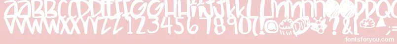 Letshaveakiki Font – White Fonts on Pink Background