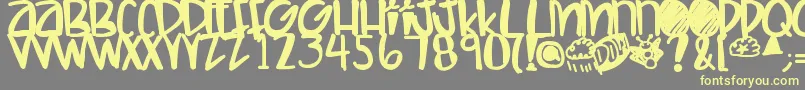 Letshaveakiki Font – Yellow Fonts on Gray Background