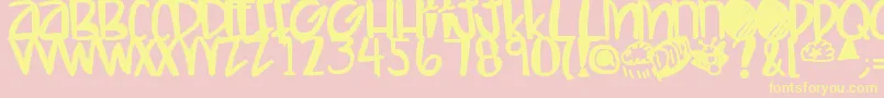 Letshaveakiki Font – Yellow Fonts on Pink Background