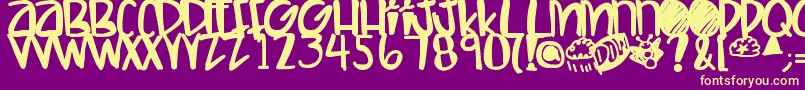 Letshaveakiki Font – Yellow Fonts on Purple Background