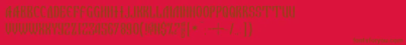 フォントALaRuss – 赤い背景に茶色の文字