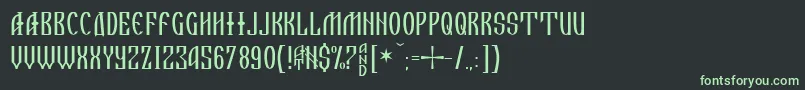 フォントALaRuss – 黒い背景に緑の文字