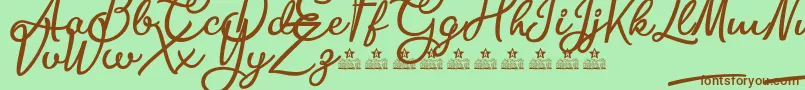 BiteChocolatePersonalUse Font – Brown Fonts on Green Background