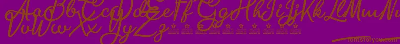 BiteChocolatePersonalUse-Schriftart – Braune Schriften auf violettem Hintergrund