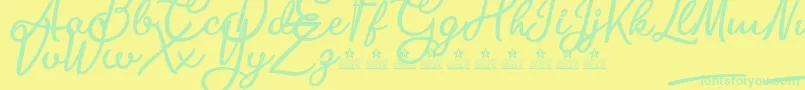 BiteChocolatePersonalUse Font – Green Fonts on Yellow Background