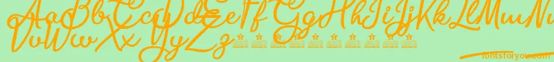 BiteChocolatePersonalUse Font – Orange Fonts on Green Background