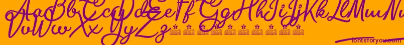 BiteChocolatePersonalUse Font – Purple Fonts on Orange Background