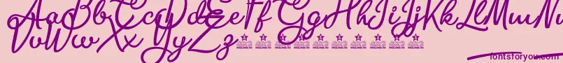 BiteChocolatePersonalUse Font – Purple Fonts on Pink Background