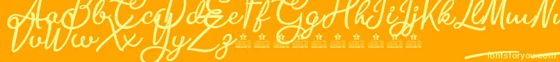 BiteChocolatePersonalUse Font – Yellow Fonts on Orange Background