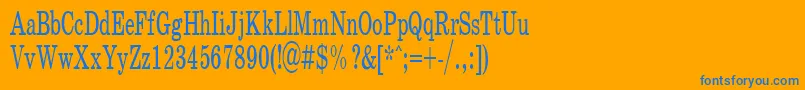 SchoolPlain.001.00160n Font – Blue Fonts on Orange Background