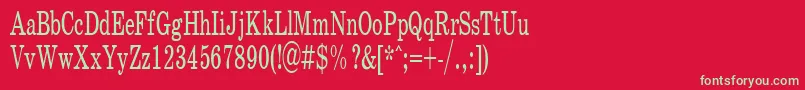 フォントSchoolPlain.001.00160n – 赤い背景に緑の文字