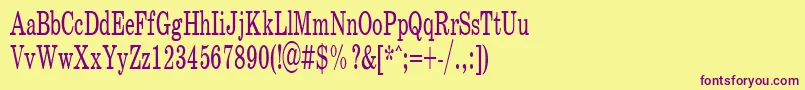 SchoolPlain.001.00160n Font – Purple Fonts on Yellow Background