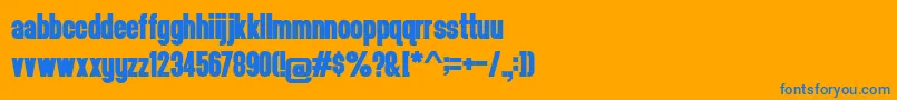 Headthinker1.001 Font – Blue Fonts on Orange Background