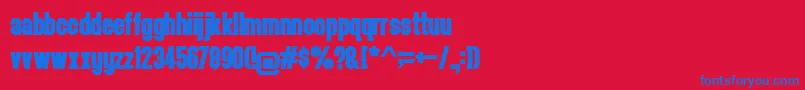 フォントHeadthinker1.001 – 赤い背景に青い文字