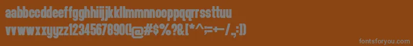 フォントHeadthinker1.001 – 茶色の背景に灰色の文字