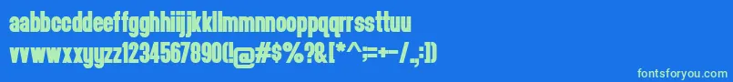 フォントHeadthinker1.001 – 青い背景に緑のフォント