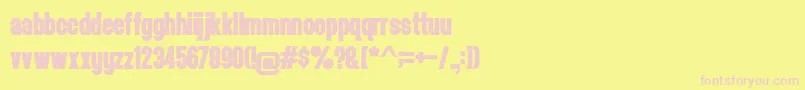 フォントHeadthinker1.001 – ピンクのフォント、黄色の背景
