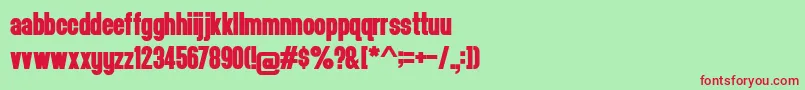 フォントHeadthinker1.001 – 赤い文字の緑の背景