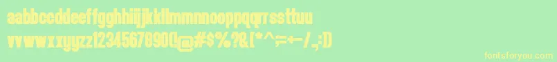 Headthinker1.001 Font – Yellow Fonts on Green Background