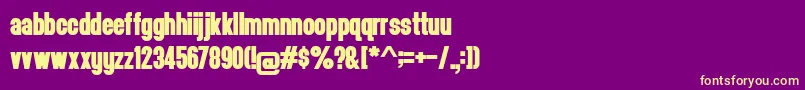 フォントHeadthinker1.001 – 紫の背景に黄色のフォント