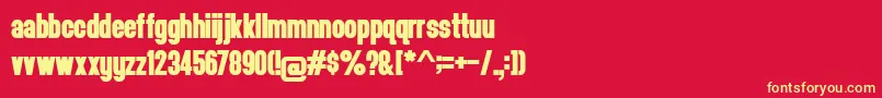 フォントHeadthinker1.001 – 黄色の文字、赤い背景