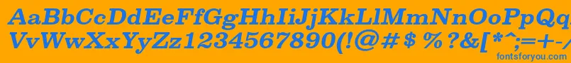 SpslclarendoncBolditalic Font – Blue Fonts on Orange Background