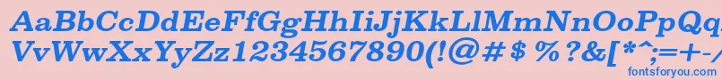 SpslclarendoncBolditalic Font – Blue Fonts on Pink Background