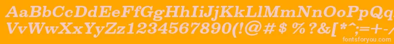 SpslclarendoncBolditalic Font – Pink Fonts on Orange Background
