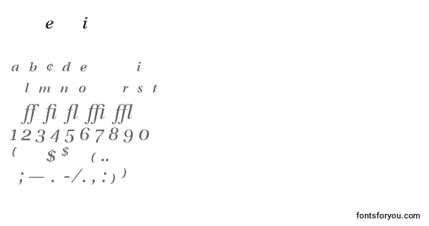 Czcionka UtopiaExpertItalic – alfabet, cyfry, specjalne znaki