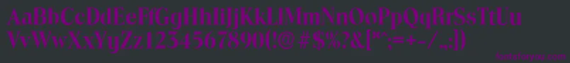 フォントToledoserialBold – 黒い背景に紫のフォント
