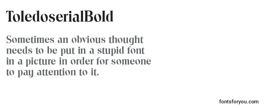 Review of the ToledoserialBold Font
