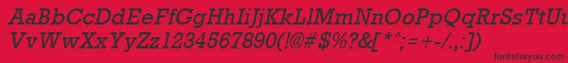 RockneyItalic-fontti – mustat fontit punaisella taustalla