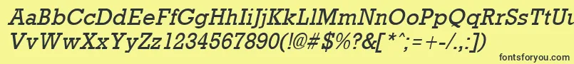 Czcionka RockneyItalic – czarne czcionki na żółtym tle