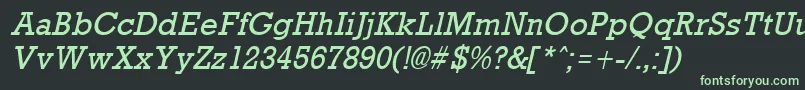 RockneyItalic Font – Green Fonts on Black Background