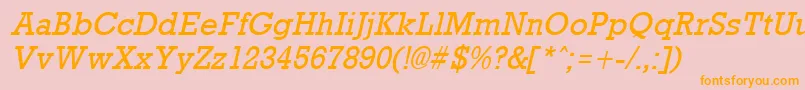 RockneyItalic Font – Orange Fonts on Pink Background