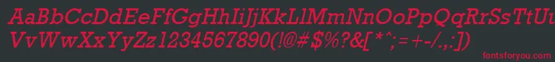 Czcionka RockneyItalic – czerwone czcionki na czarnym tle