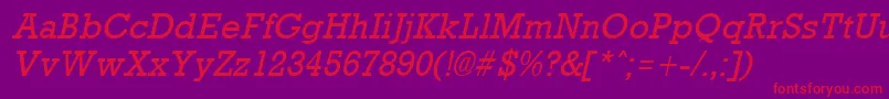 RockneyItalic Font – Red Fonts on Purple Background